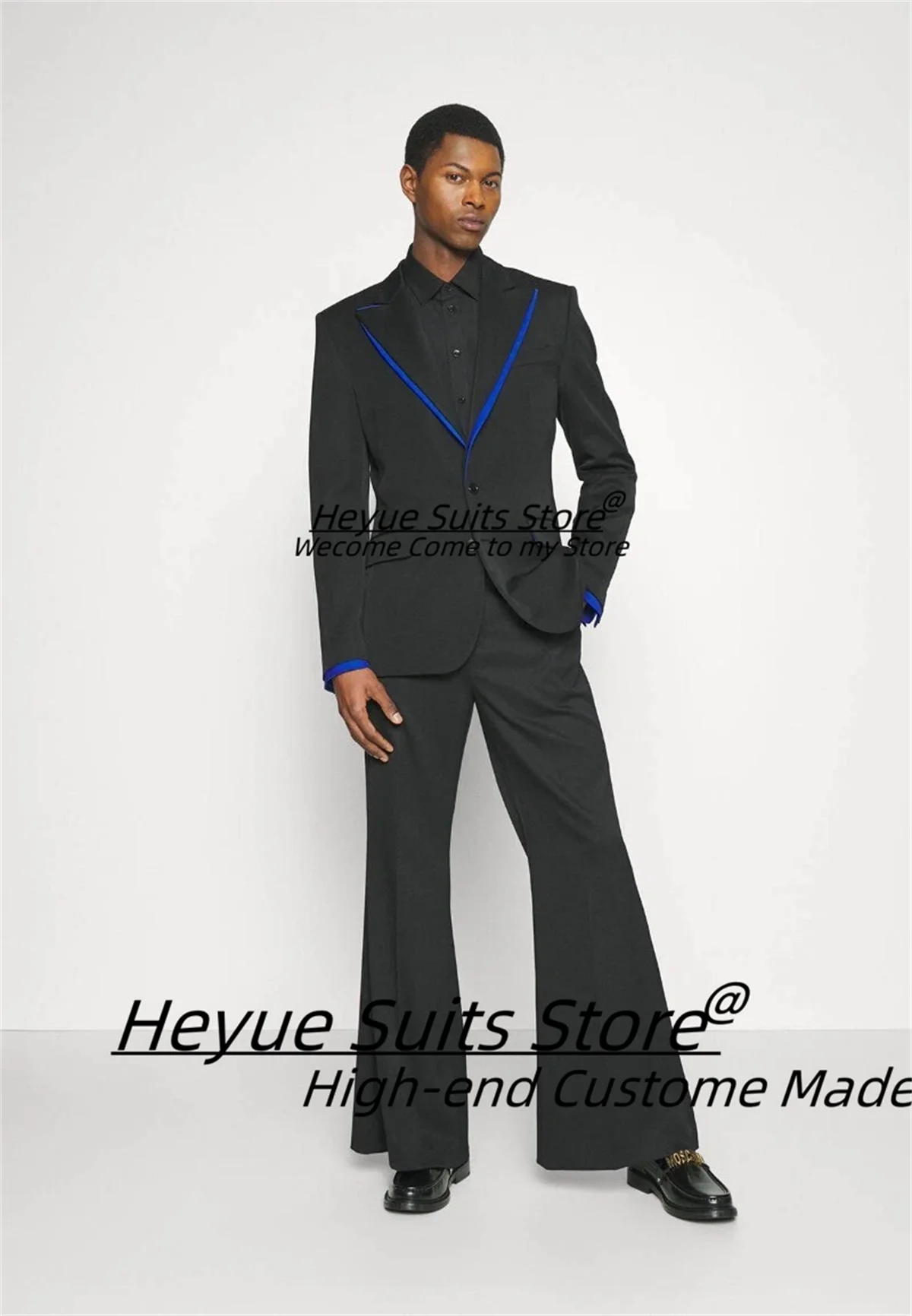 

Italian style Fashion Men Suits Customized Slim Fit Peak Lapel Groom Wedding Tuxedos 2 Pieces Sets Male Prom Blazers Ropa Hombre