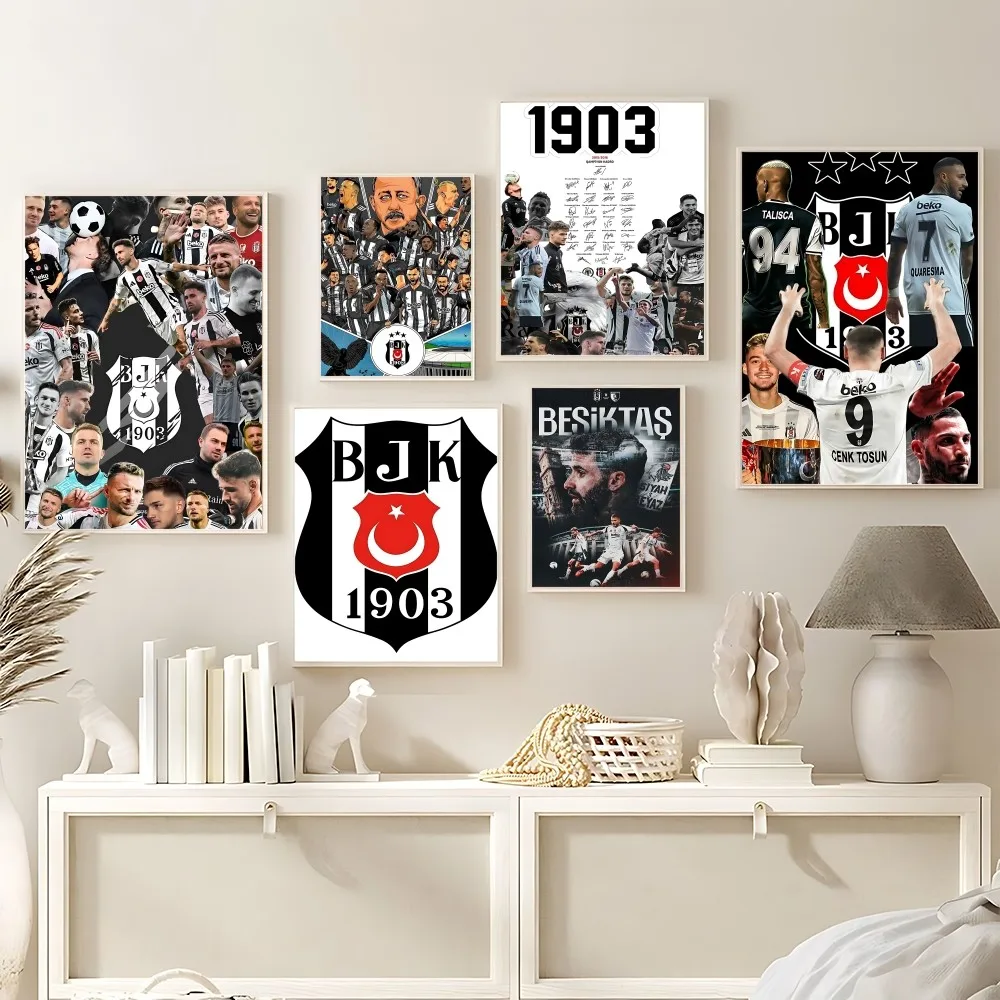 Póster de Besiktas B-BJK de moda, arte HD, pared adhesiva, impermeable, hogar, sala de estar, dormitorio, Bar, decoración estética