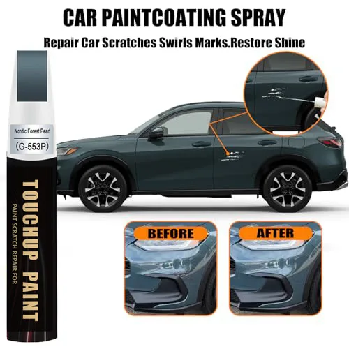 Car Touch Up Paint(G-553P Nordic Forest Pearl) for Honda OEM Color Match Car Scratch Remover Pen 2-in-1