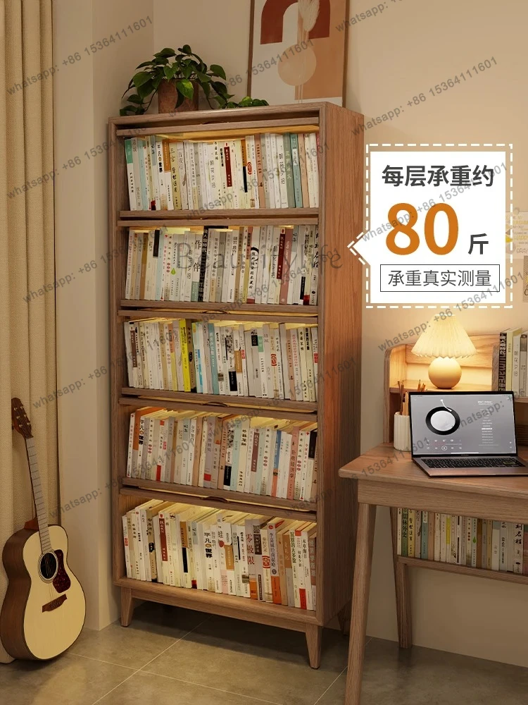 bookcase dust-proof with glass door bookshelf shelf with door floor-to-ceiling living room bookcase antique style - view 3