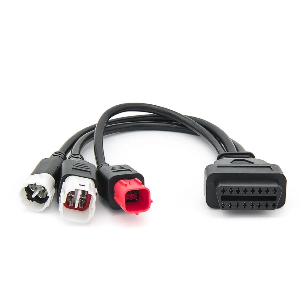 3 in 1 Motorcycle OBD2 Adapter Cable for Yamaha 3pin 4pin For Honda 6pin to OBD2 16PIN Diagnostic Connector Extension Cable