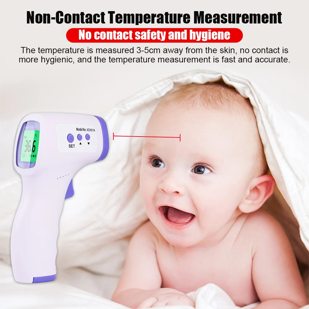 Non-Contact Infrared Thermometer IR Digital Display Forehead Ear Fever Electronic Laser Body Temperature Kids Adult Home Outdoor