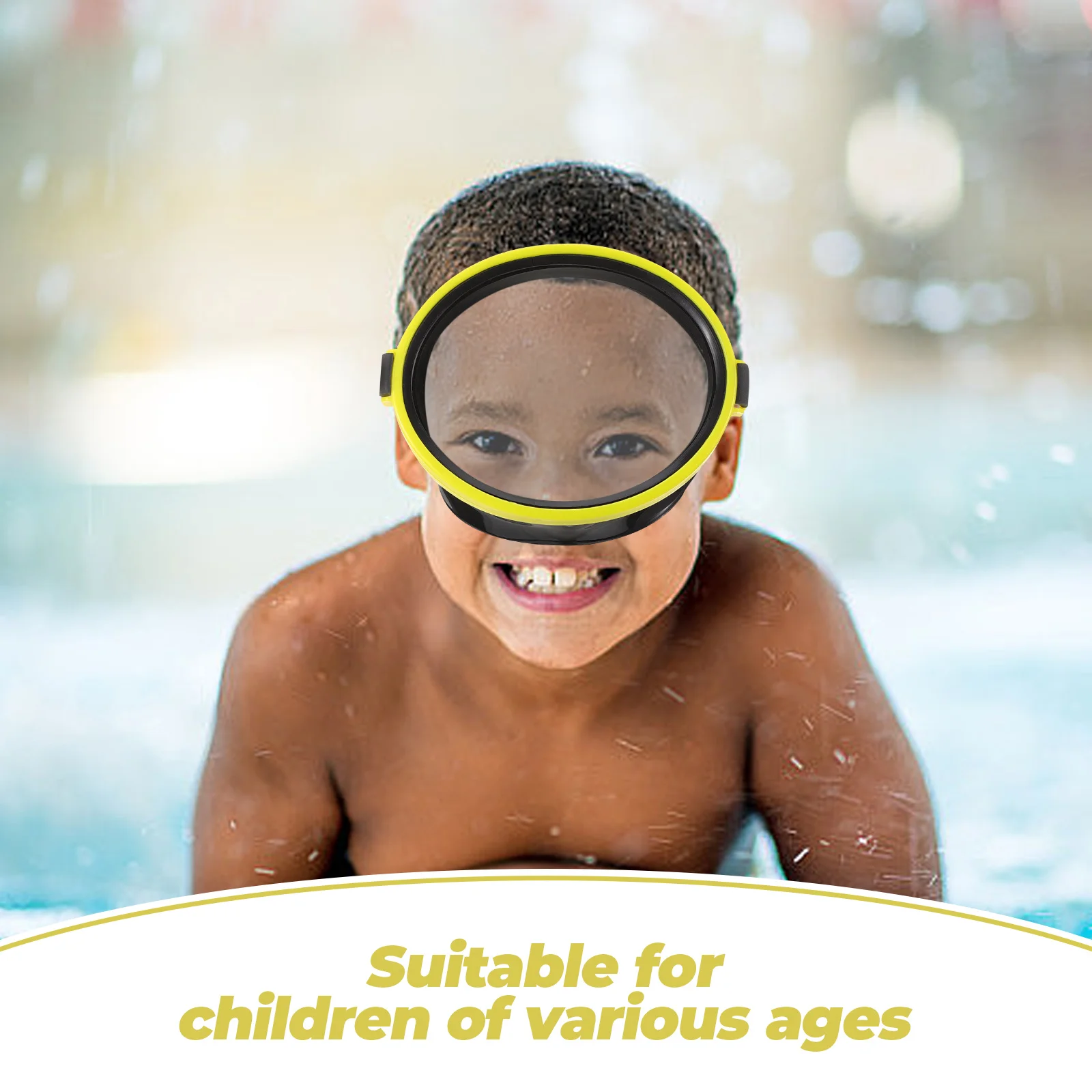 

Yellow Snorkeling Mask Kids Durable Waterproof Diving Eyeglasses Scuba Gear Lenses Swimming Goggles Breathing Equipment