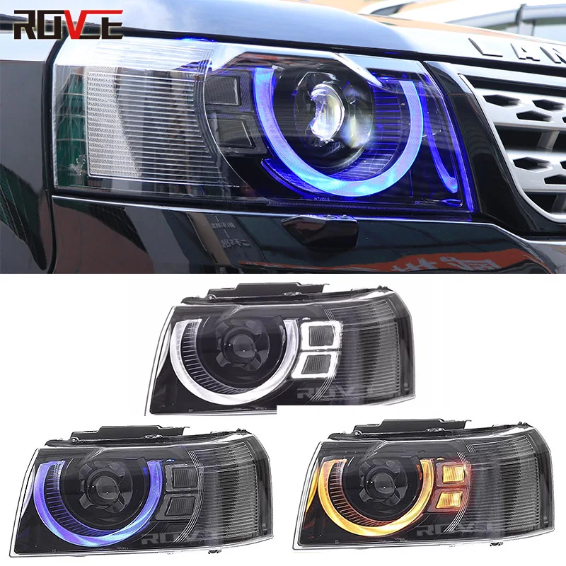 

ROVCE LED Headlight Front Headlamp For Land Rover Freelander 2 2010-2014 Upgraded Defender Style Car Accessories Light Assembly