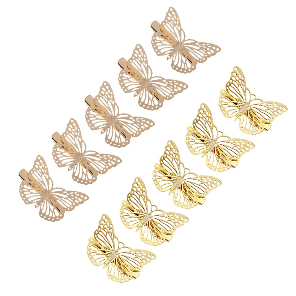 

10pcs Hollow Butterfly Hairpin Clips Beautiful Fashion Accessories Girls Hair Decor Bobby Pins For Wedding Party