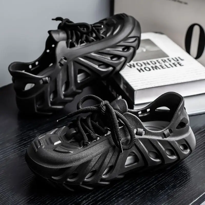 Men's Platform Sandals Summer Thick Sole Comfort Height Increase Enclosed Toe Anti Slip Odor Resistant Water Beach Outdoor Wear