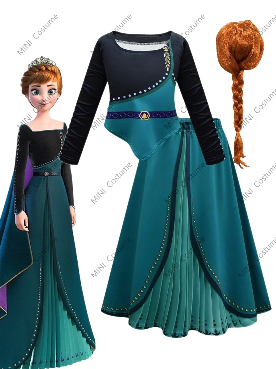 Elsa Princess  Dress Frozen Set for Girl Carnival Children\'s Gift Party Clothing Kids Fancy Cosplay Costume High Quality