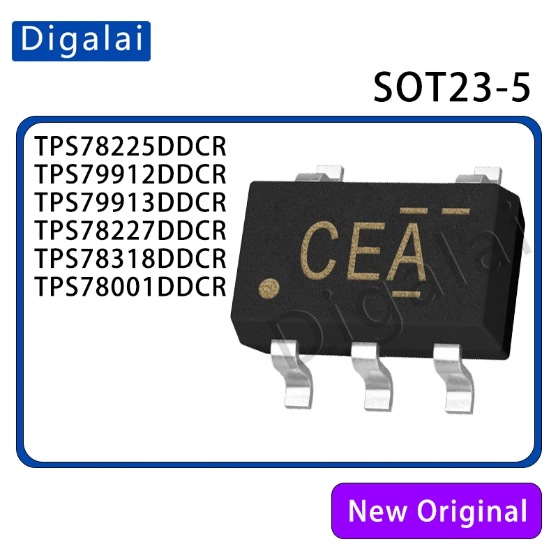 

100%New original 5pcs TPS78225DDCR TPS79912 TPS79913 TPS78227 TPS79218 TPS78001 SOT23-5 LDO Linear regulator chip
