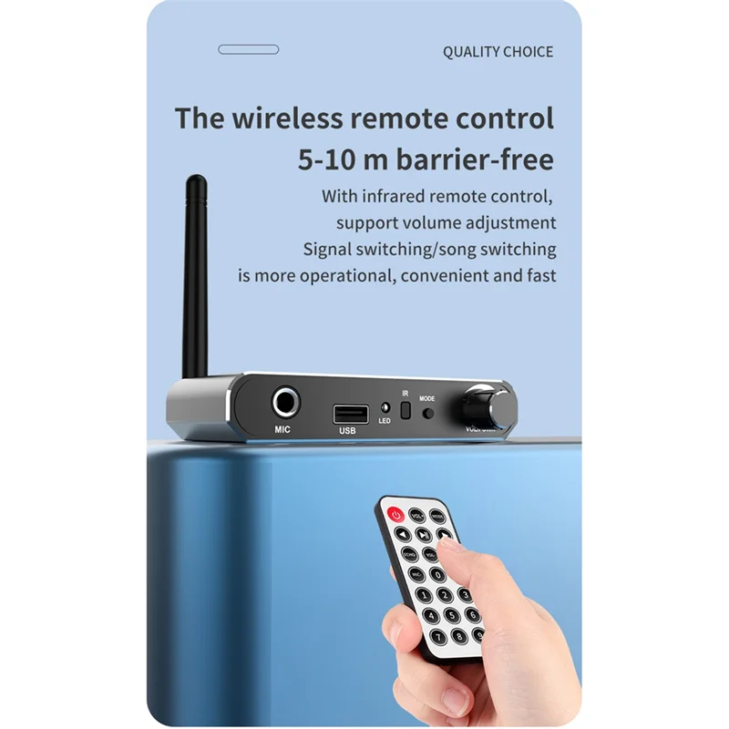 

AY14-HIFI Bluetooth 5.2 аудиоприемник коаксиальный/микрофон/USB U-диск вход 3,5 мм/L R RCA выход беспроводной адаптер для автомобильного динамика KTV