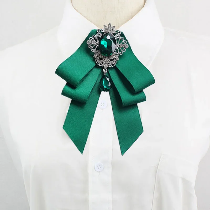 Men's Women's Collar Flowers Business Banquet Wedding Host Suit Shirts Bows Korean British Handmade Ribbon Rhinestone Bow Ties