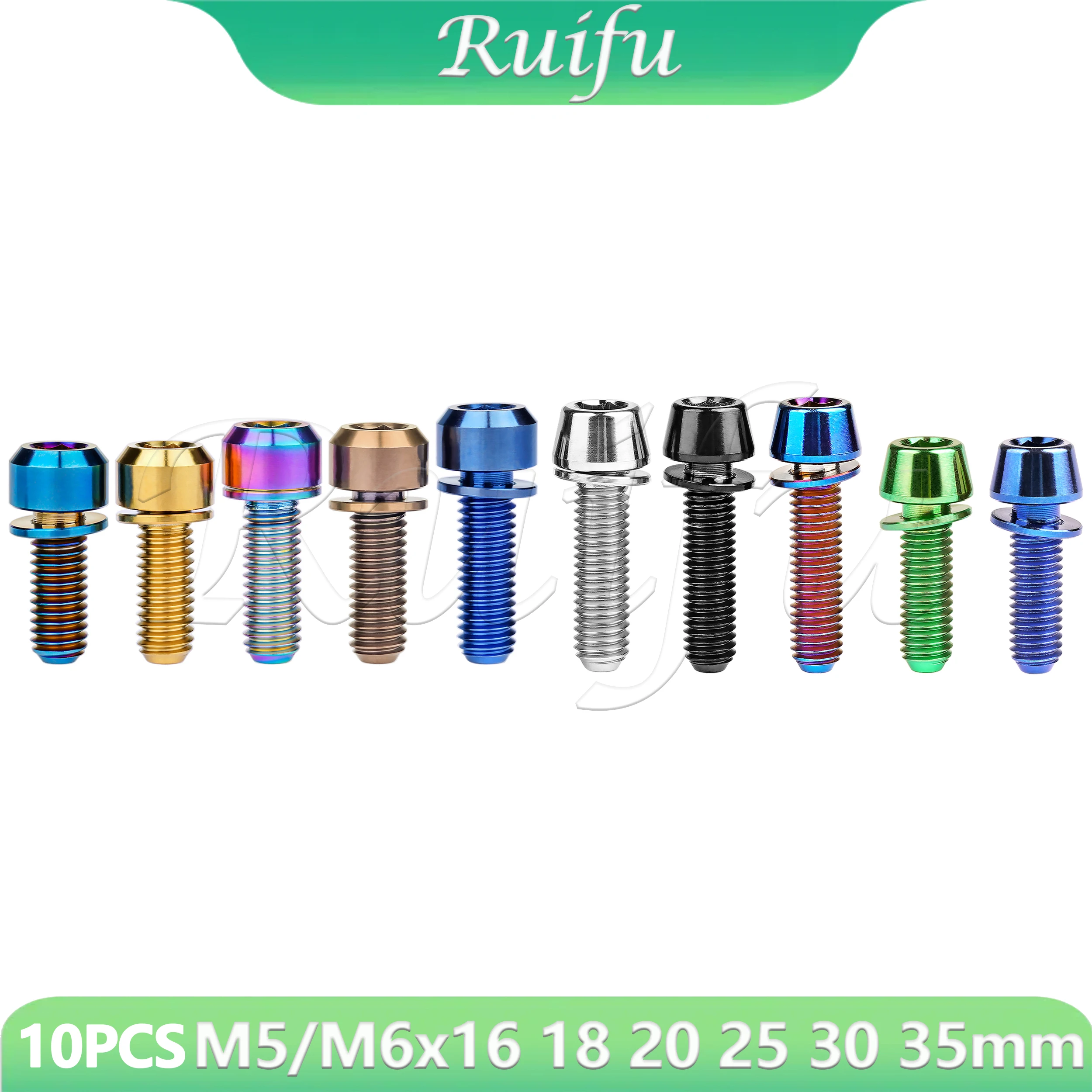 

10 шт. M5/M6x16 18 20 25 30 35 мм Ruifu Titanium велосипедный вынос руля болты винт MTB шоссейный велосипед