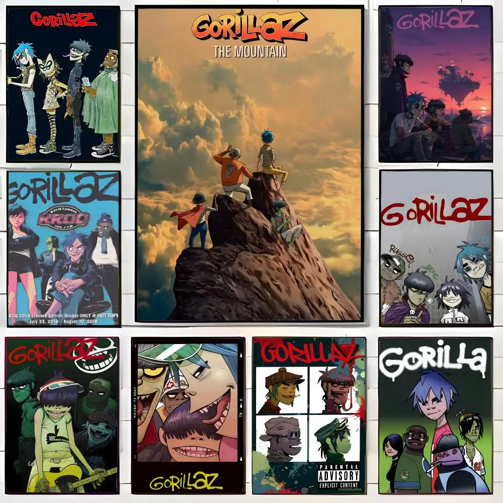 Cartoon-Style Band G-Gorillaz Demon Days Poster Wall Art Print Decorative Mural Home Decor Gift Unframed
