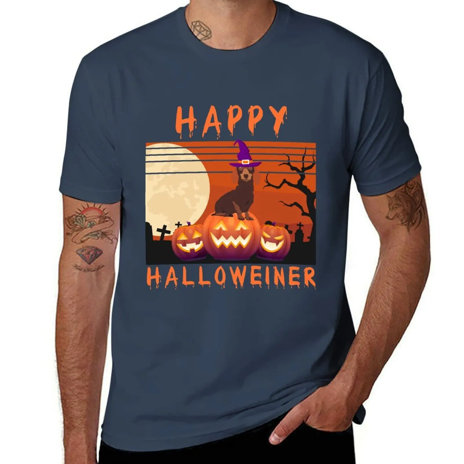 

Happy Halloween Halloweiner Daschund Dog Lovers - Funny Weiner Dog Owner Gift T-Shirt t shirts for man cotton T-Shirt