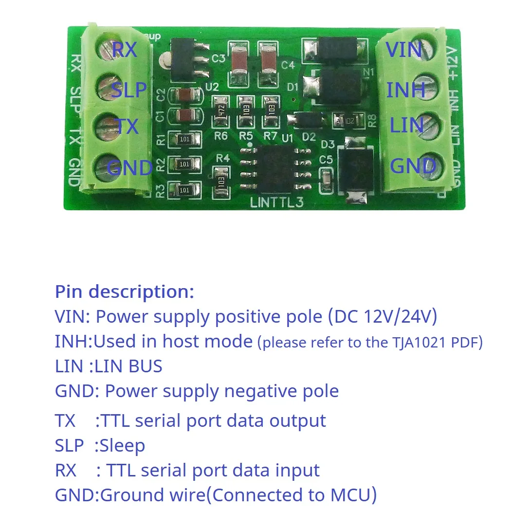 LIN 2.1/SAE J2602 Transceiver LIN Bus Module Master-Slave Protocol Controller 20KBD UART TTL232 RS485 K-line Can Data Analyzer