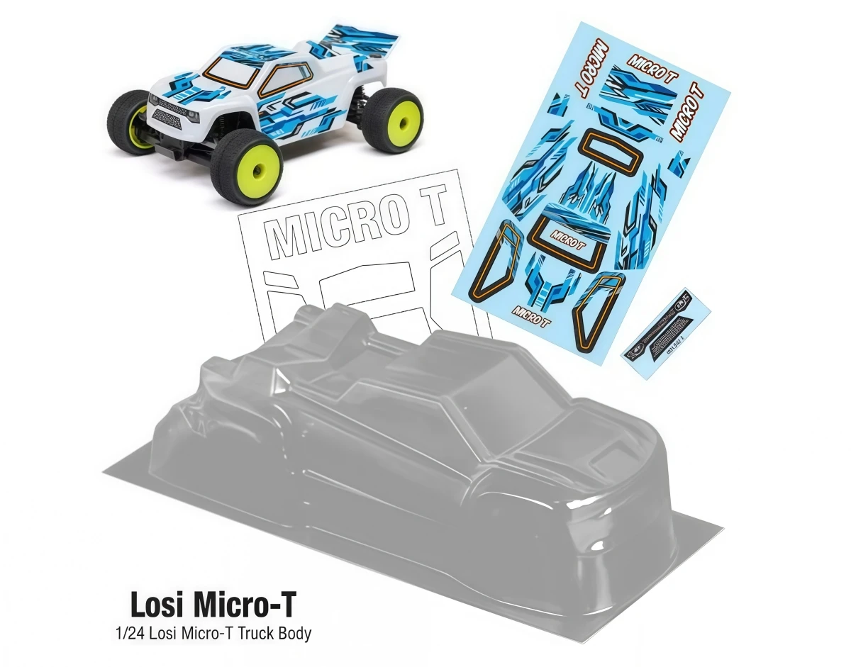 0.6mm Clear Polycarbonate Body Shell With Decals For 1/24 Losi Micro-T Mini Off-Road Buggy Upgrade Parts