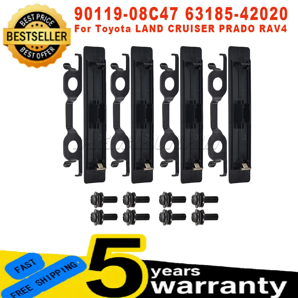 New 75596-35030 63185-42020 For Toyota RAV4 Land Cruiser Prado 1 Set Roof Drain Decorative Strip Cover Kit Black Car Accessories