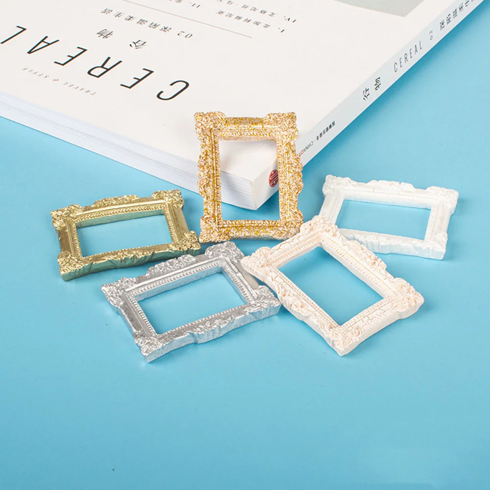 5 Pcs Mini Photo Frame House Decor Picture Decoration Key Chain Decorative Accessory Resin