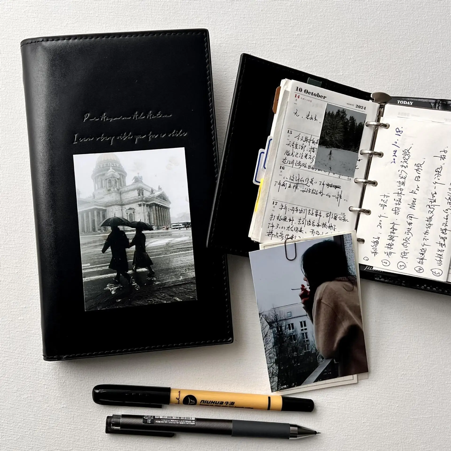 블랙 가죽 A6 루즈리프 노트(스트랩 포함), 학생 스 - Vintage Leather Journal Notebook 리뷰 및 가격