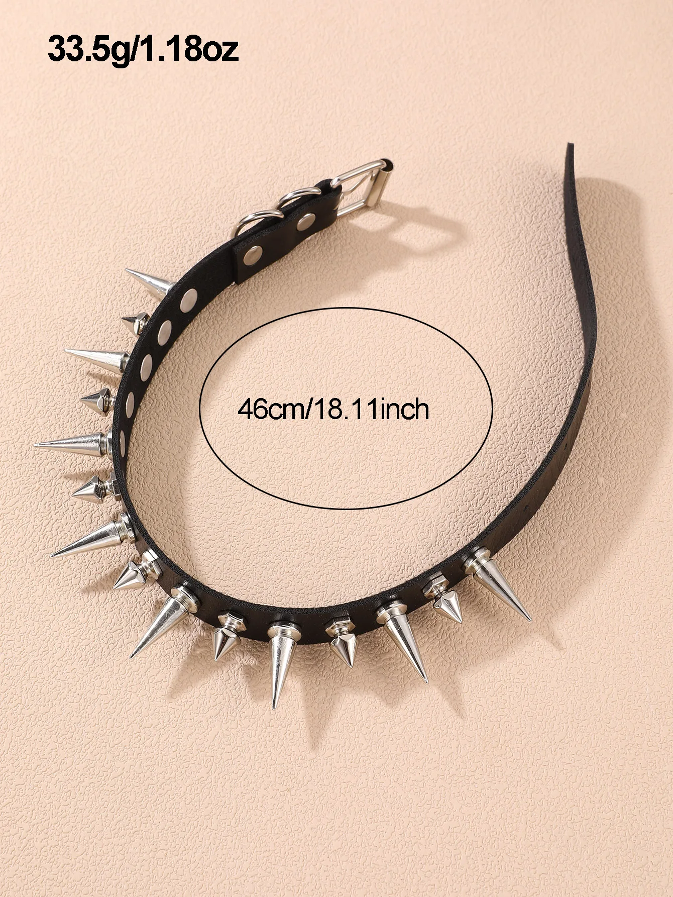 1 Stück Gothic Punk Stachel-Lederhalsband, kühne, rebellische Halskette für Rock-Stil & Statement-Looks – Detail 8