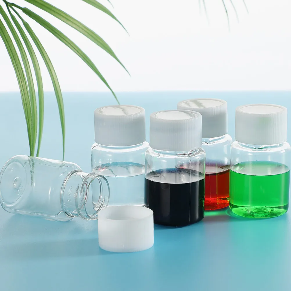 12Pcs 30Ml Plastic Empty Medicine Bottles with Caps Clear Pill Containers for Organizing Storing Pills Vitamins Travel Home