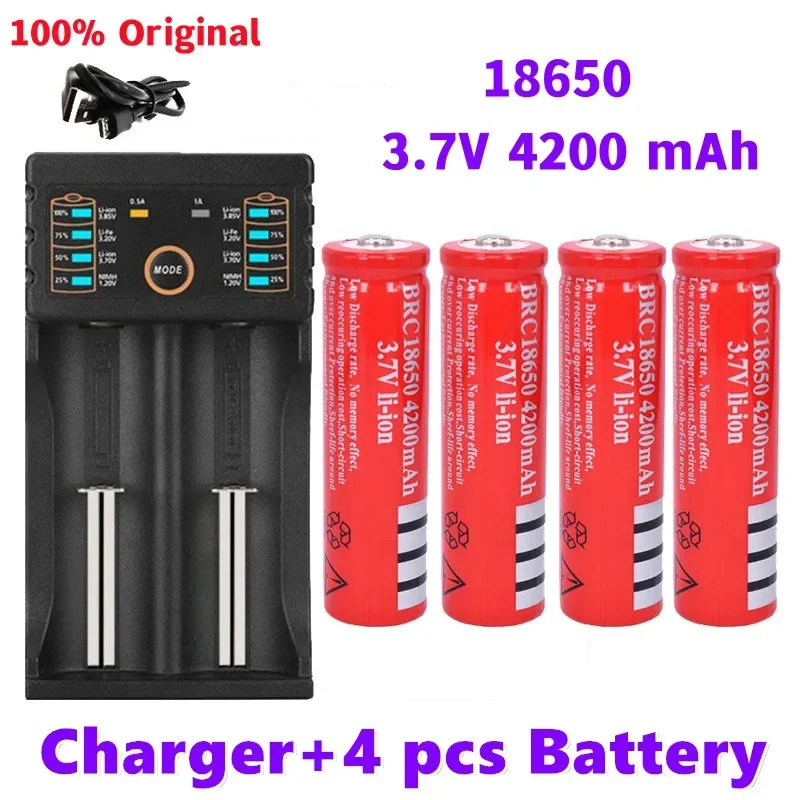 100% neue Original 18650 batterie 3,7 V wiederaufladbare liion batterie für Led taschenlampe batery litio batterie + USBCharger