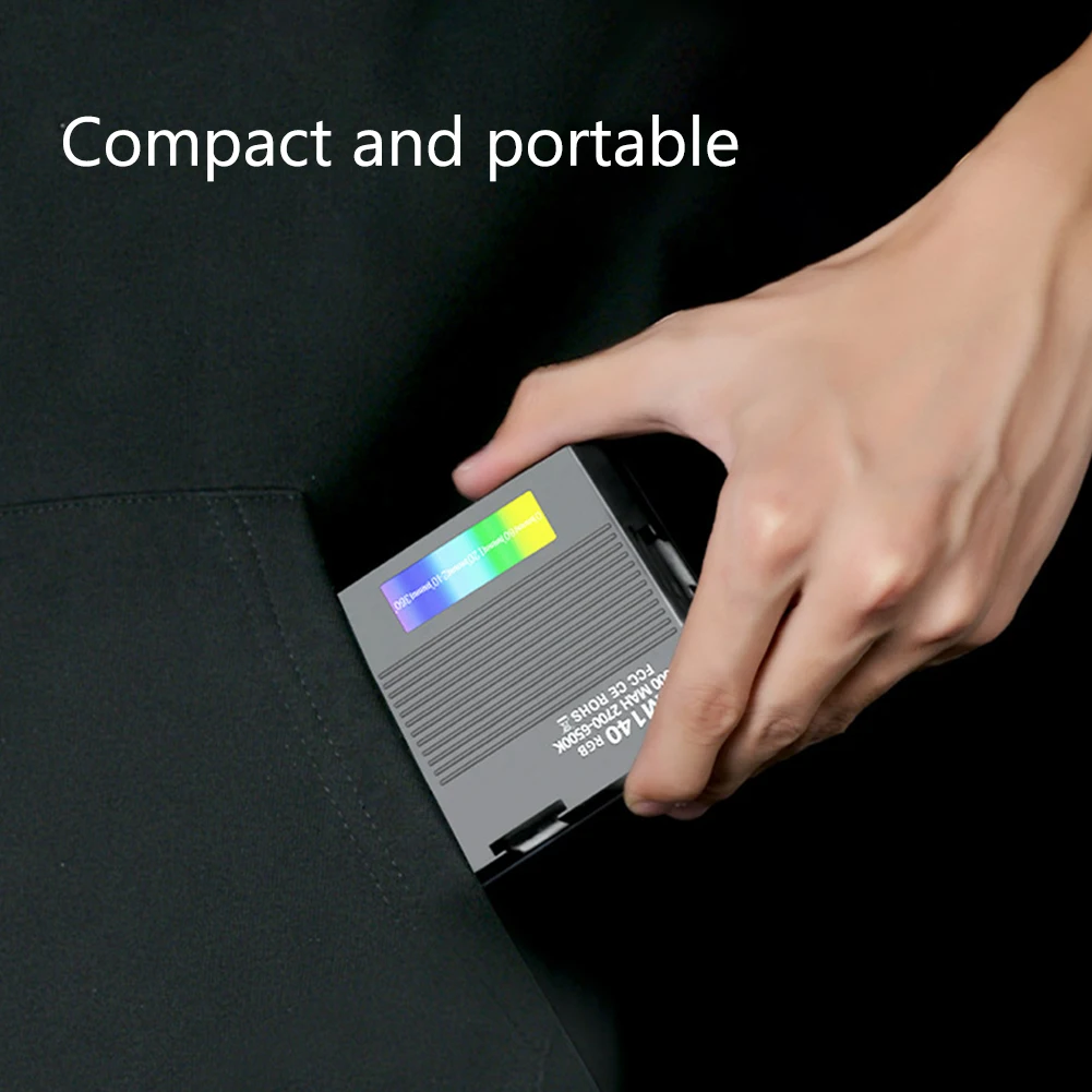 LED Camera Light 2700-6500K RGB Video Light Rechargeable Handheld Fill Light Portable Light Panel for Photography