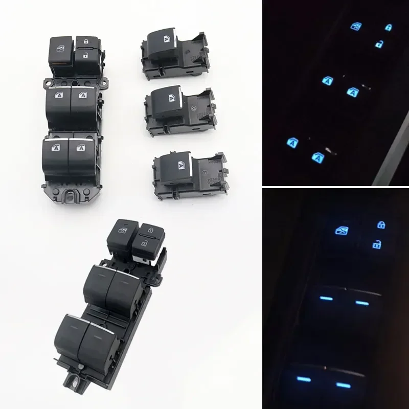 

LED Ice Blue Backlight Power Window Button Switch for Toyota RAV4 RAV 4 CHR 2019 2020 2021 Left Driver