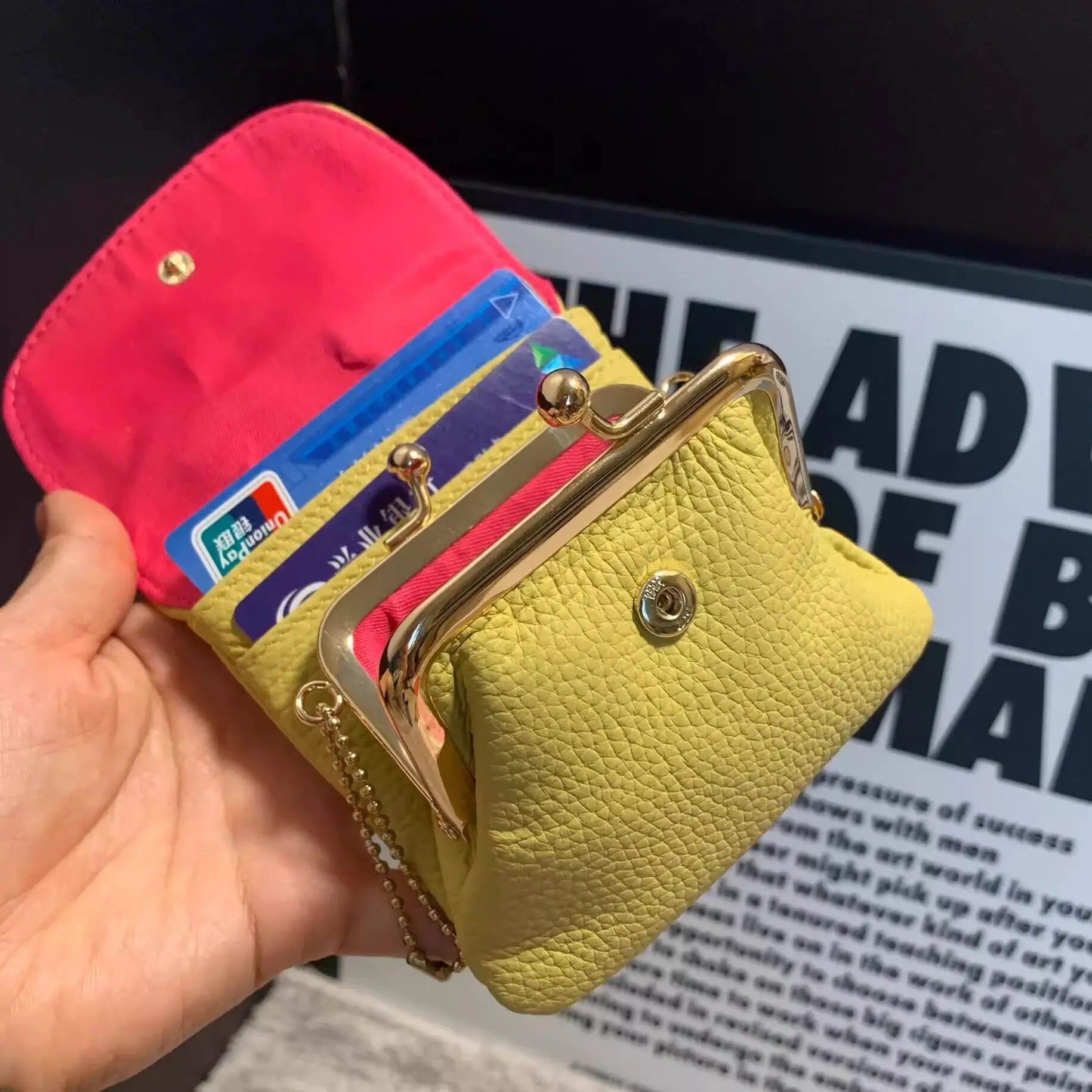 Leather Coin Purse Large Capacity Fashionable Japanese Style Personalized Creative Coin Storage Bag Multi-Functional Ladies W...