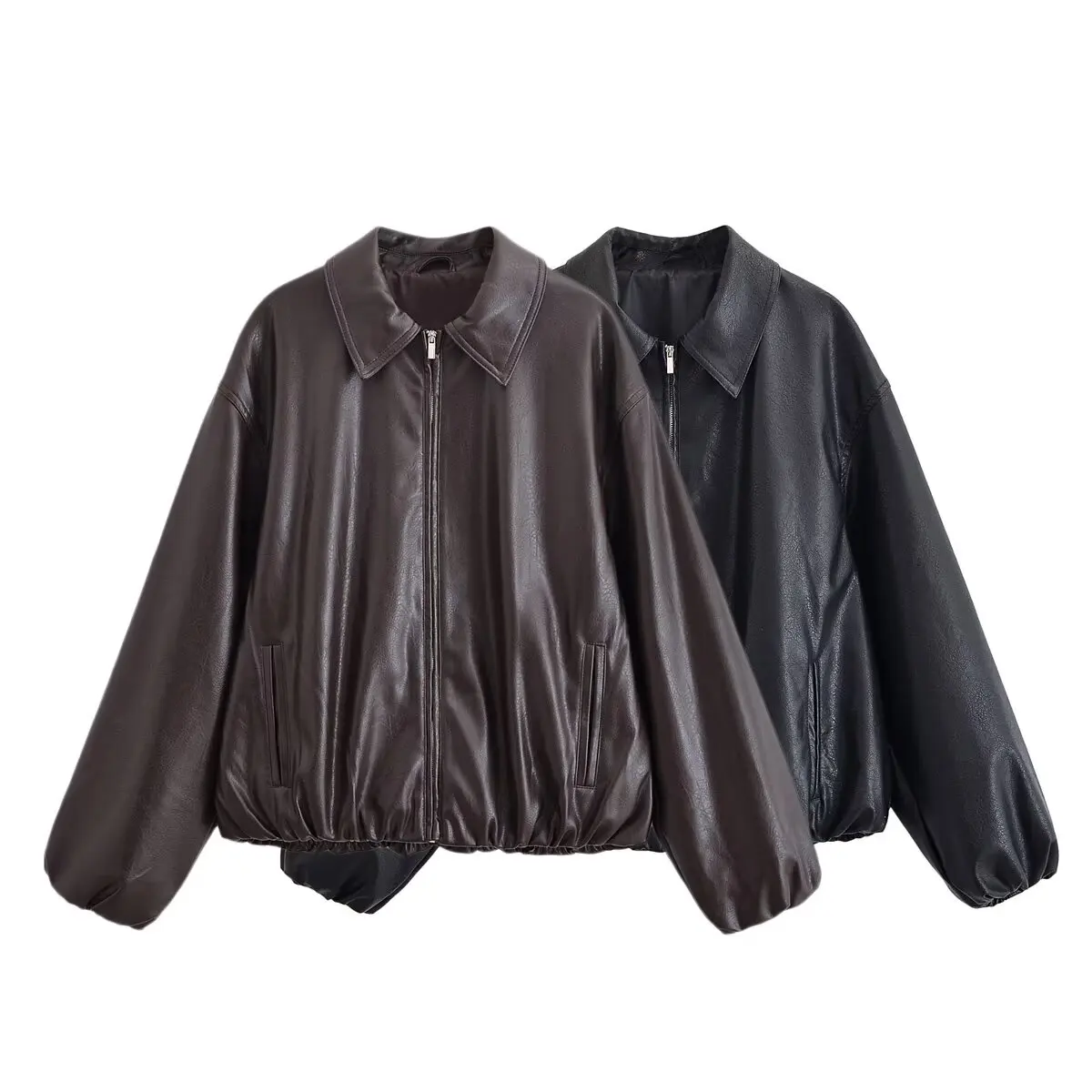 

DiYiG женская осень 2021, новая модная куртка из искусственной кожи в стиле ретро, шикарная куртка со скошенными рукавами и длинными рукавами, верхняя одежда Mujer