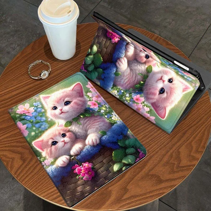 

Cartoon Cute Cat Pattern For iPad Pro Air Mini 1 2 3 4 5 6 7 7th 8th 9th 10th 11th 10.2 9.7 10.5 10.9 11 12.9 Tablet Case