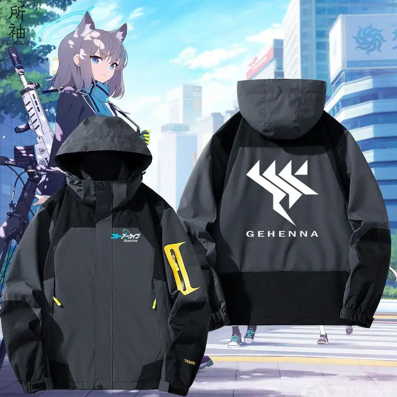 2024 New Anime Blue Archive Abydos Gehenna School Logo Jackets Autumn Winter Outerwear Slim Fit Hoody Birthday Gifts Boys Girls