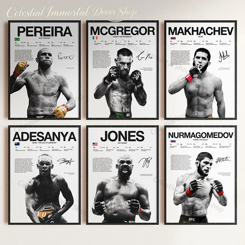 Now Famous Boxing Legends Fighting Poster Print UFC Inspirational ILIA TOPURIA Canvas Painting Wall Art Mural Gym Home