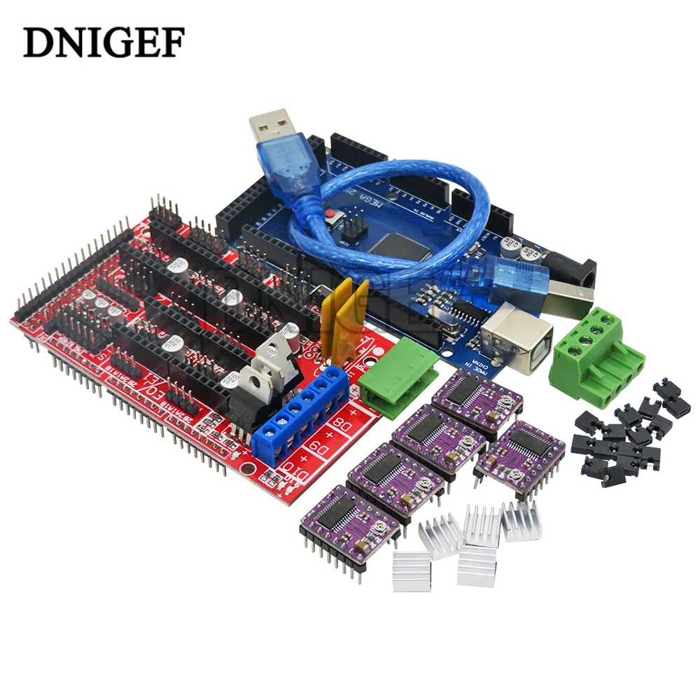 3D Printer Controller Kit 2560 R3 Includes RAMPS 1.4 Controller Board USB Cable LCD 12864 Graphic Smart Display Controller