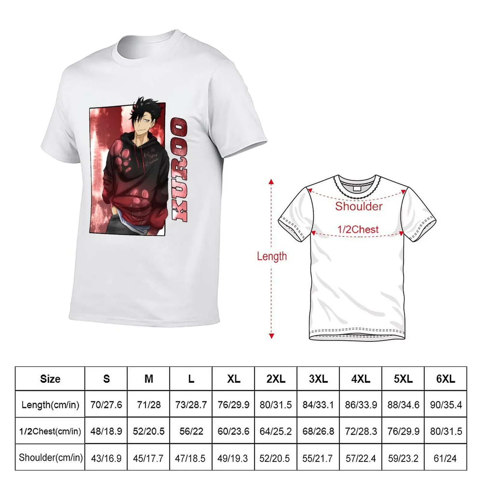 Kuroo (blood flow) fixed T-Shirt funny costumes summer top men t shirts