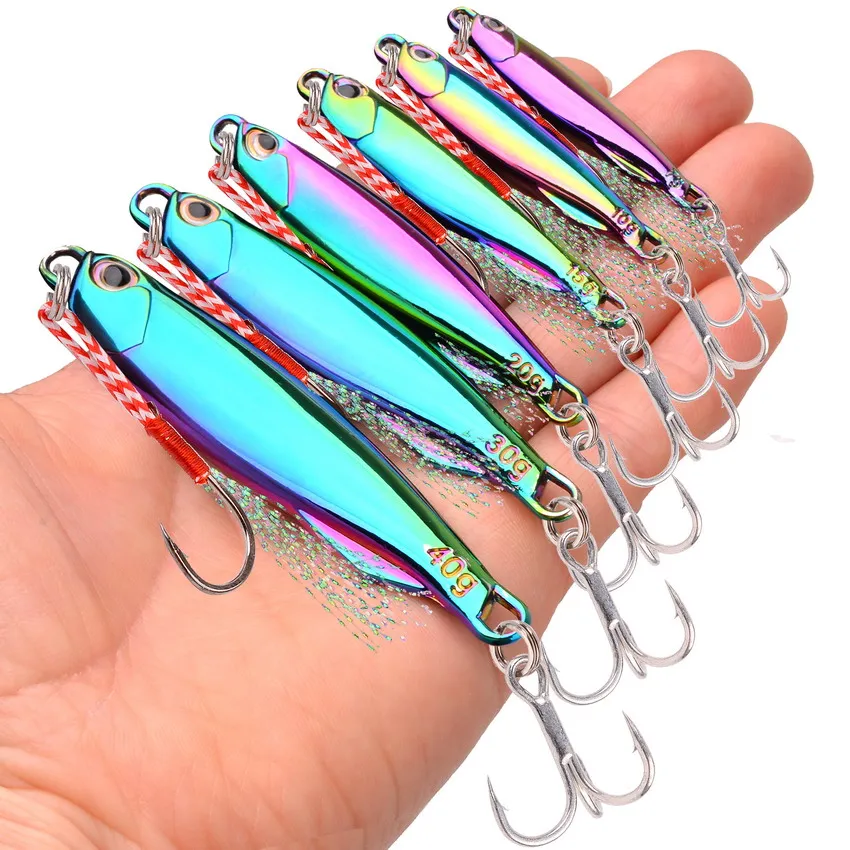 Cucharas de pesca metálicas con anzuelo – Señuelos para caballa y lubina - imagen 4