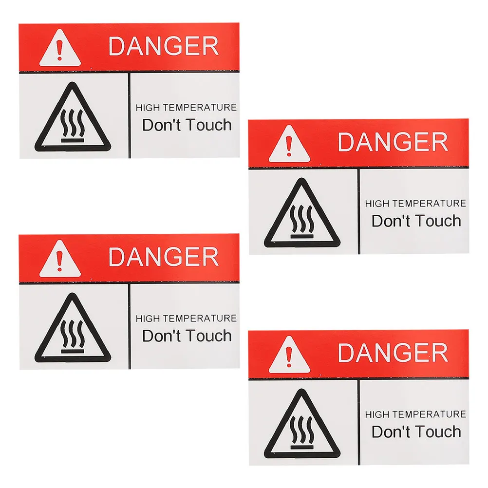 

4pcs High Warning Sign Heat Sticker Caution Hot Surface Labels Industrial Warning Hot Surface Stickers Kitchen Safety
