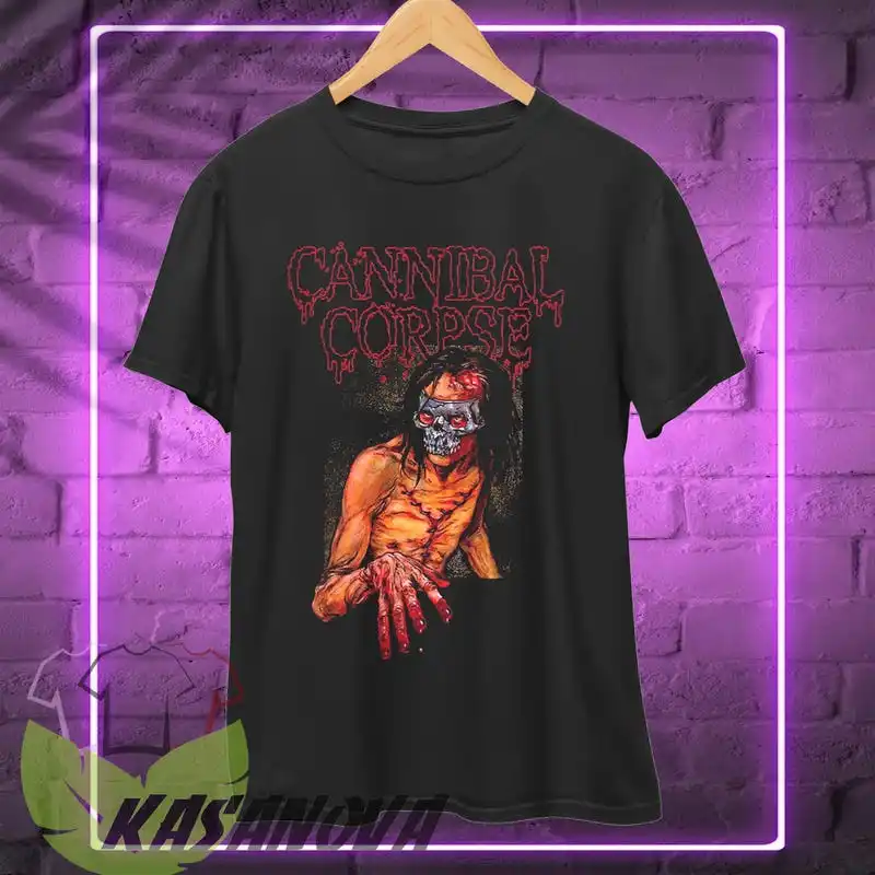 Cannibal Corpse T-Shirt, Death Metal Band Tee ,Graphic Short Sleeve Crew Neck Cotton T-Shirt, 90s Retro Style