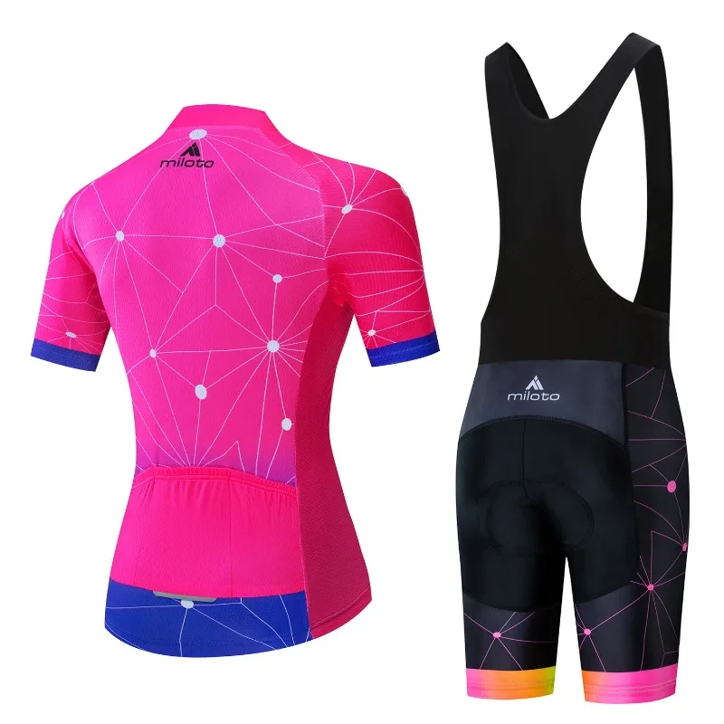 MILOTO Women Pro Team Bike Summer Cycling Jersey Set Clothes Bicycle Clothing Breathable Cycling Set Maillot Ropa Ciclismo