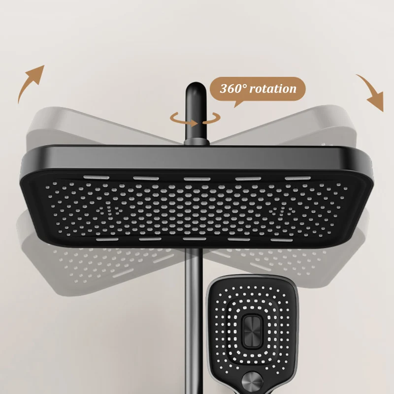 36cm Booster Top Spray Large Shower Head Square Thick Anti-clogging Bathroom Household Shower Head Set