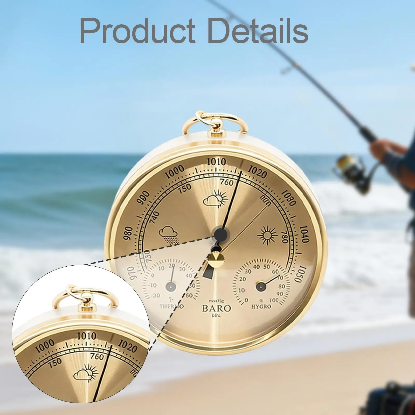 

Барометр, термометр, гигрометр, профессиональный, для офиса и дома, с круглым циферблатом, многофункциональный, домашняя метеостанция 3 в 1, точный.