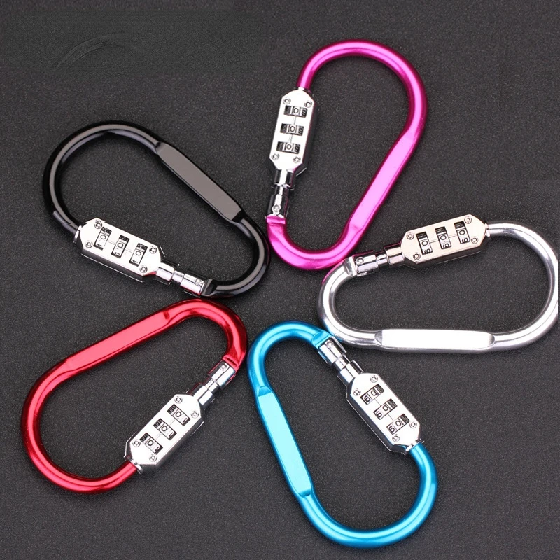 1pcs aluminium alloy Firm Portable Luggage Padlock 3 Dial Suitcase Security Travel Combination Lock Password lock hook