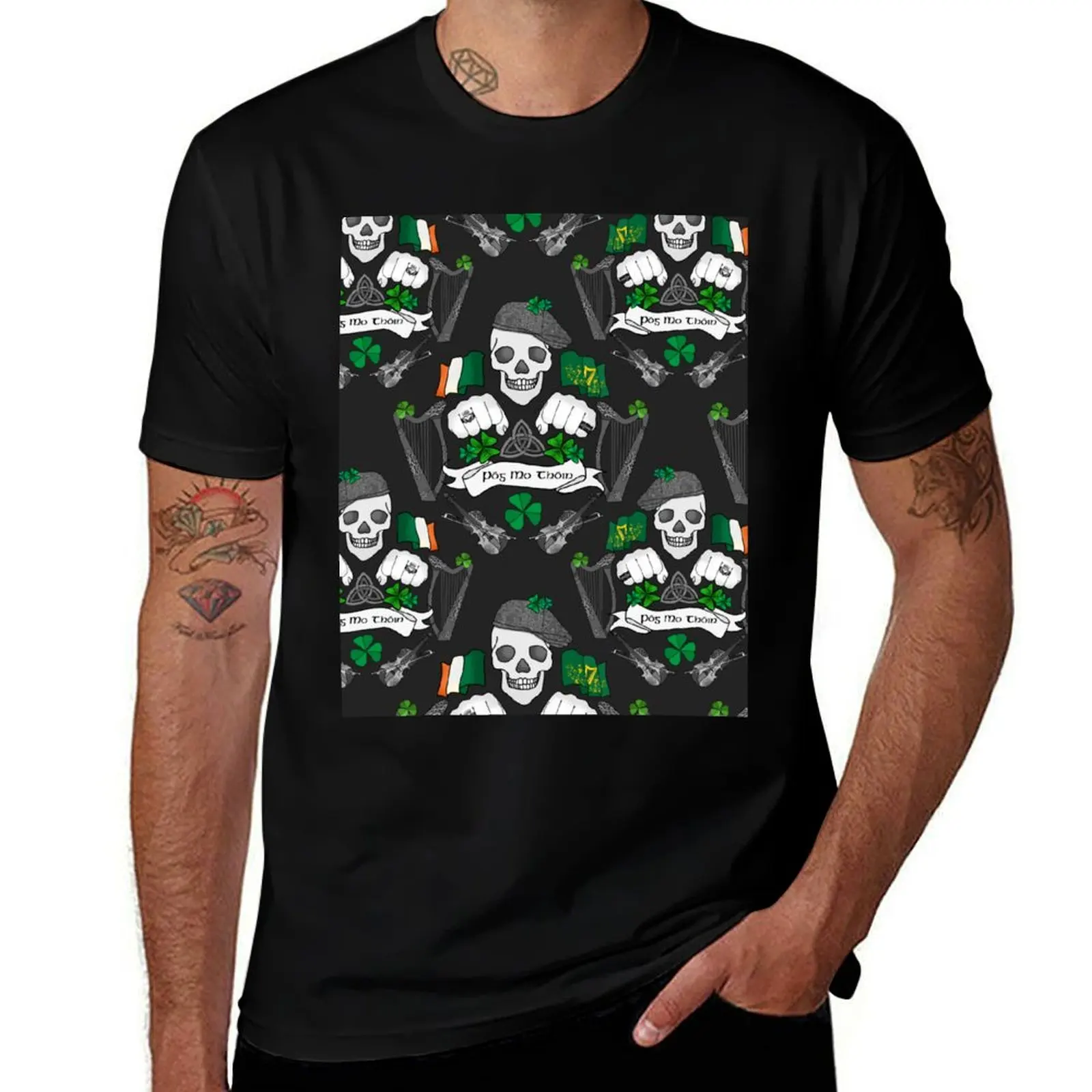 

Irish Celtic Punk Rock T-Shirt t shirt man designer t shirt men 100% cotton luxury brand