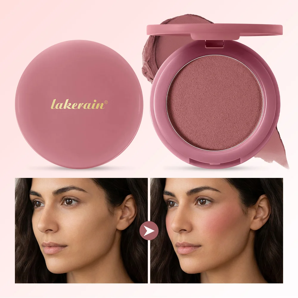Matte Bouncy Face Blusher and Brush Long Lasting Luminosity Soft Poke Natural Blush Lightweight Blends Seamlessly Korean Makeup