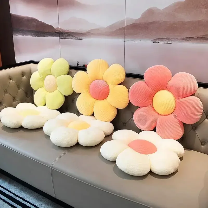 34CM Colorful Flowers Plush Pillow Plant Petal Cushion Stuffed Toys Girls Baby Home Decor Gifts Flowers Plush Pillow Dolls
