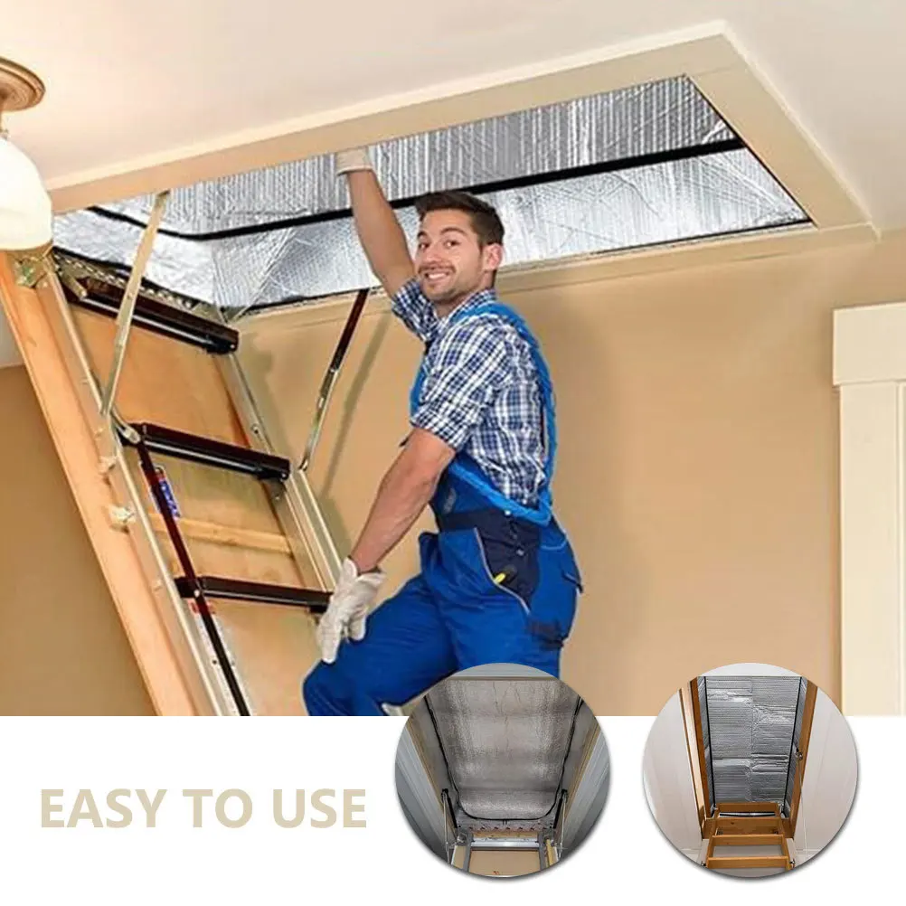 

Attic Stairs Insulation Cover Heat Shield Dustproof Foil Material Easy Installation Versatile Use Attic Door Isolator