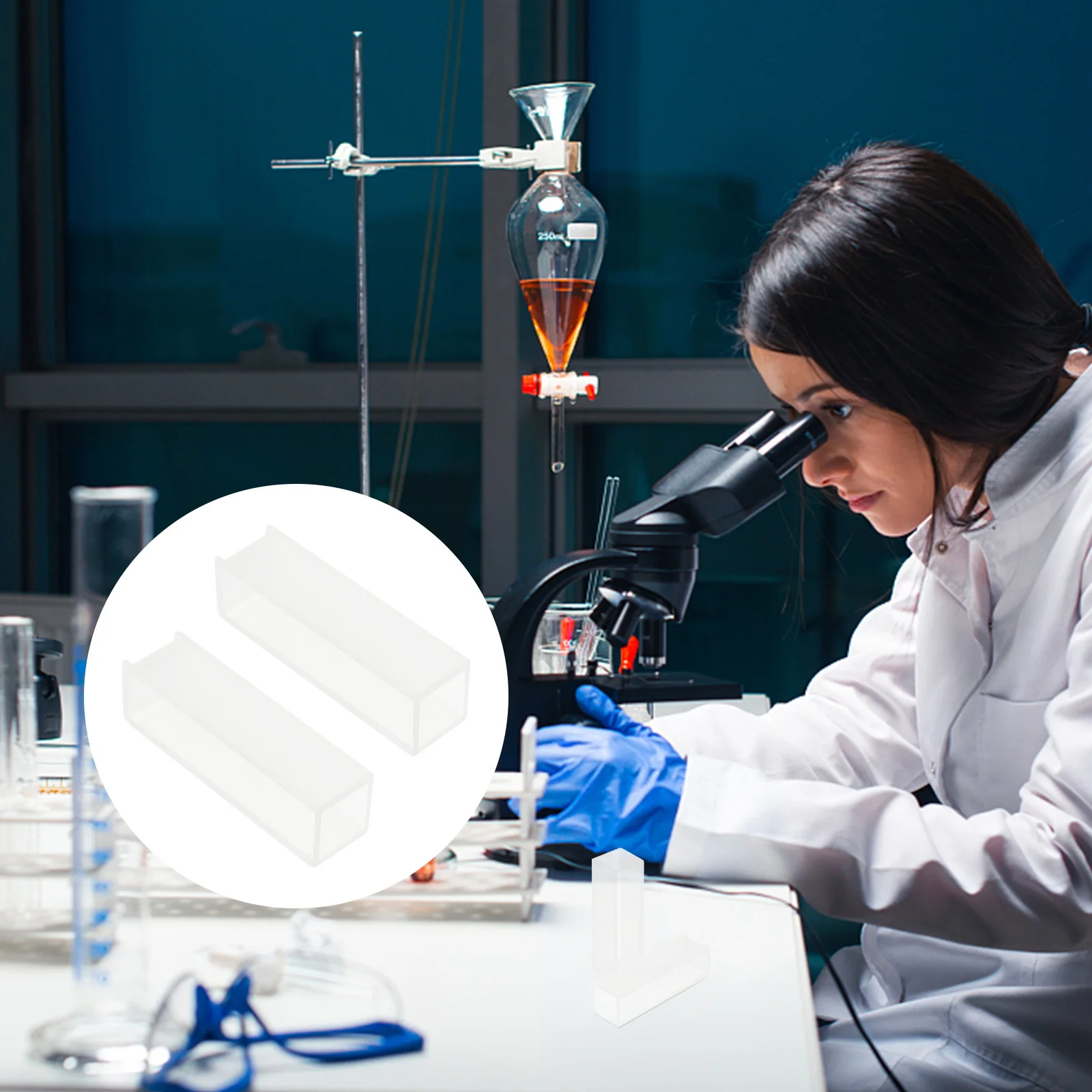 

4Pcs High Grade Glass Cuvettes 10mm Optical Laboratory Spectrophotometry Comparative Analysis Sample Laboratory Cuvette