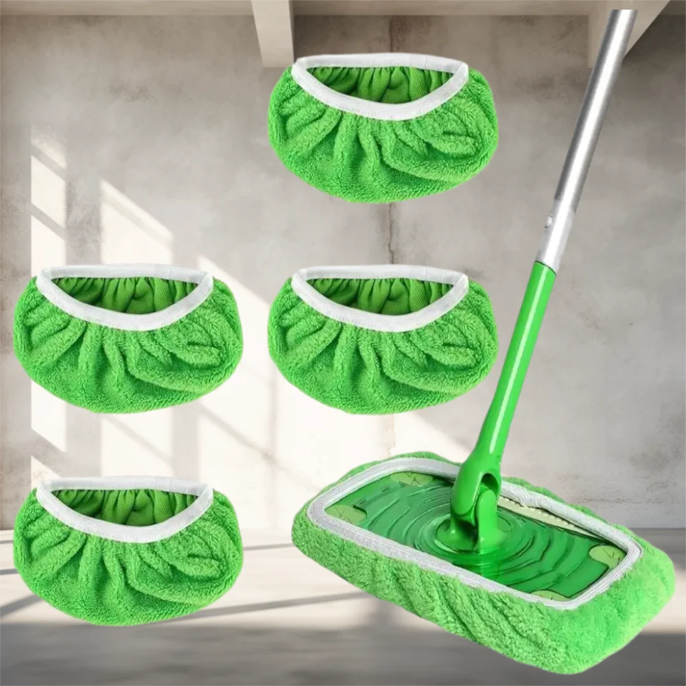 1/4Pcs Wet & Dry Cleaning Cloths Durable Absorbent Sponge Microfiber Mop Pads Flat Mop Head Washable Mop Cloth Reusable Sweepin