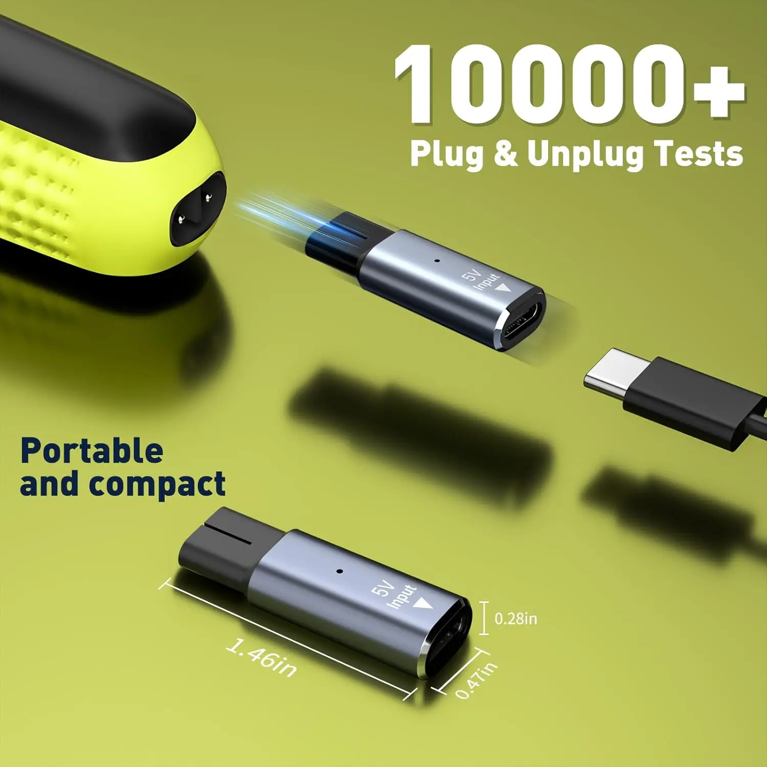 LISI 5V Type-C Shaver Adapter Charging Converter for Philips One Blade QP2724 QP2834 QP4530 QP1924 QP1324 Electric Shaver