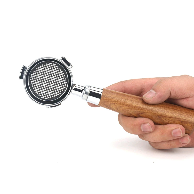 51mm Solid Beech Wood Handle Coffee Bottomless Portafilter For Replacement Filter Basket Barista Accessories Brown/Black/Beige view 4