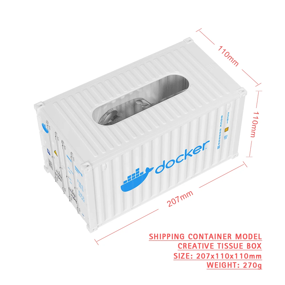 Creativity Shipping Container Model docker Home Desktop Decoration Tissue Box Office Supplies Storage Box Pen Holder LOGO Custom